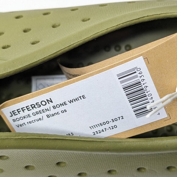 Native Olive Green Slip-On Loafers with White Toe Cap main image 9